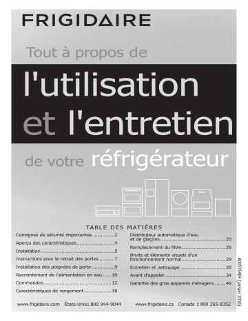 FGHS2355PF | Manuel du propriétaire | Frigidaire FGHS2655PF Manuel utilisateur | Fixfr