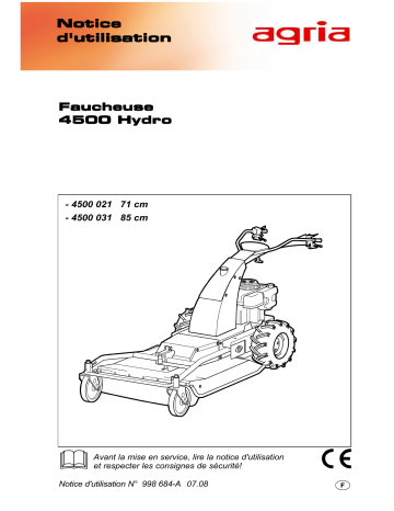 Manuel du propriétaire | Agria 4500 Rotary 71 Manuel utilisateur | Fixfr