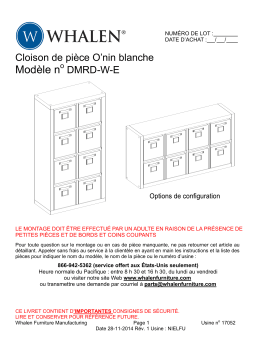 Whalen DMRD-W-E / 896973 Onin White Room Divider  Manuel utilisateur