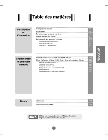 Manuel du propriétaire | LG L172WT Manuel utilisateur | Fixfr