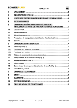 Powerplus POWX0330 Manuel utilisateur