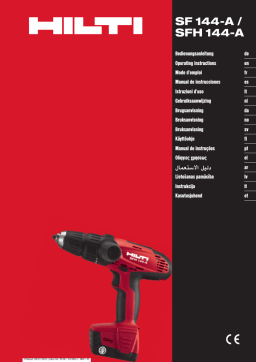 Hilti SFH 144-A Manuel utilisateur