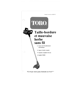 Toro Cordless Trimmer Manuel utilisateur