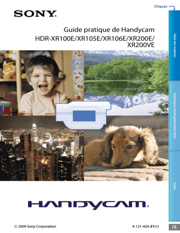 HDR-XR200VE | HDR XR200E | HDR XR106E | HDR XR105E | HDR XR100E | Mode d'emploi | Sony HDR XR200VE Manuel utilisateur | Fixfr
