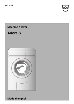 V-ZUG 266 Washing machine Adora S Export Manuel utilisateur