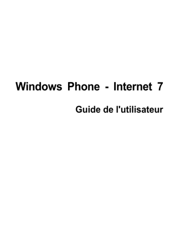 Mode d'emploi | ZTE Windows Phone Internet 7 Manuel utilisateur | Fixfr