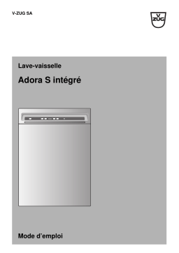 V-ZUG 188 Dishwasher Adora S integrated Export Manuel utilisateur