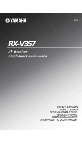 Manuel du propriétaire | Yamaha RX-V357 Manuel utilisateur | Fixfr