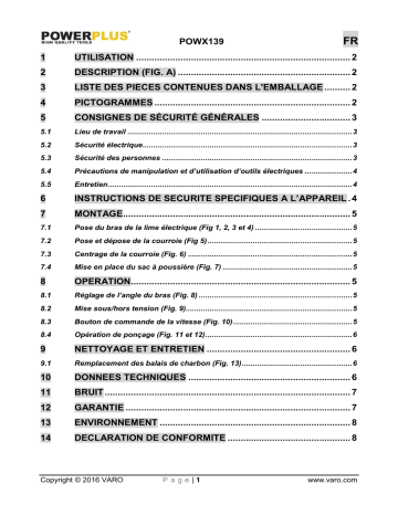 Manuel du propriétaire | Powerplus POWX139 Manuel utilisateur | Fixfr