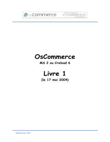 OS COMMERCE osCommerce MS2 Mode d'emploi | Fixfr