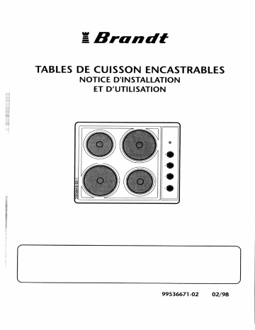 TE4H | T64EH | T64EB | T64EC | TE4C | TE4B | Manuel du propriétaire | Brandt 91683 Manuel utilisateur | Fixfr