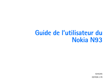 Manuel du propriétaire | Nokia N93 Manuel utilisateur | Fixfr