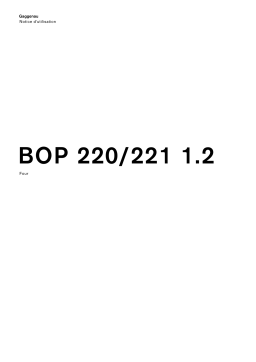 Gaggenau BOP220102 Manuel utilisateur