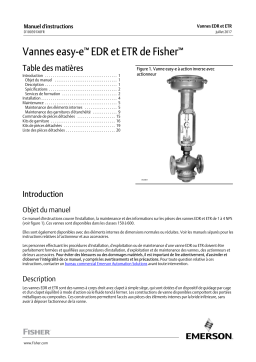 Fisher Vannes easy-e EDR et ETR de ( EDR and ETR easy-e Valves) Manuel du propriétaire