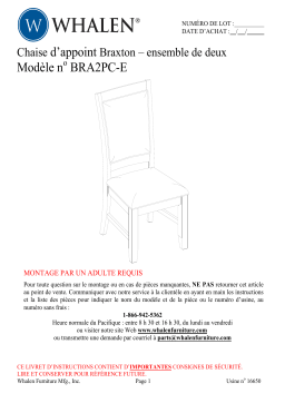 Whalen BRA2PC-COM Braxton 2-PK Dining Chair  Manuel utilisateur