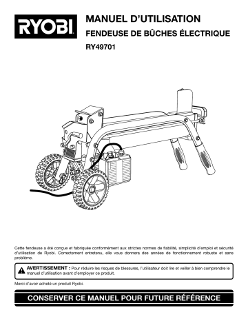 Manuel du propriétaire | Ryobi RY49701 Manuel utilisateur | Fixfr