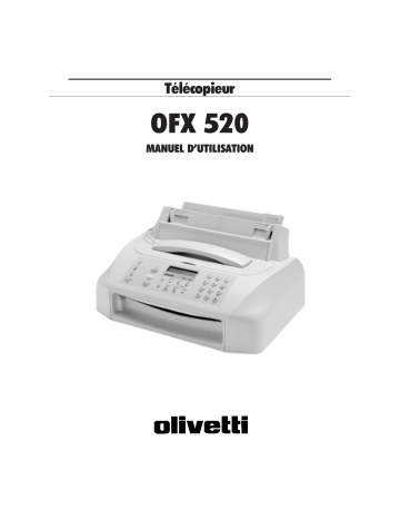 Manuel du propriétaire | Olivetti OFX 520 Manuel utilisateur | Fixfr