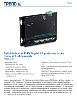 Trendnet RB-TI-PG80F 8-Port Industrial Gigabit PoE+ Wall-Mounted Front Access Switch Fiche technique