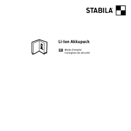 Stabila Batterie Li-ion AE-LAR350 Laser Accessoire Manuel utilisateur