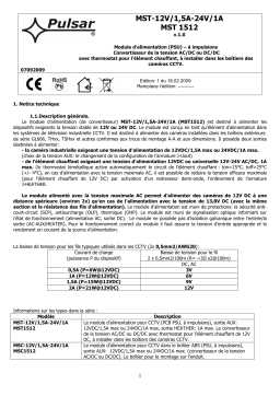 Pulsar MST1512 - v1.0 Manuel utilisateur