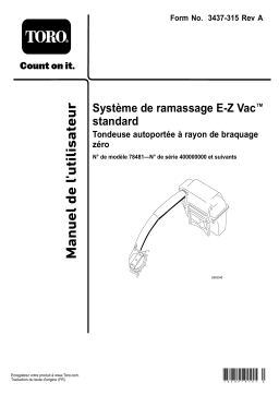 Toro E-Z Vac Standard Bagger, Zero Turn Radius Riding Mower Attachment Manuel utilisateur