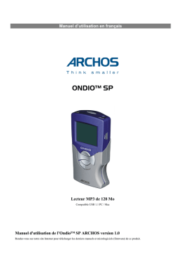 Archos Ondio SP Mode d'emploi