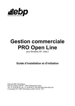 EBP Gestion Commerciale Pro Open Line 2011 Manuel utilisateur