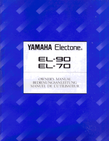 Manuel du propriétaire | Yamaha EL90 Manuel utilisateur | Fixfr
