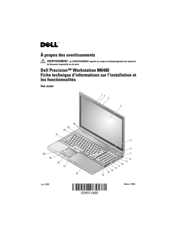 Dell Precision M6400 Guide de démarrage rapide | Fixfr