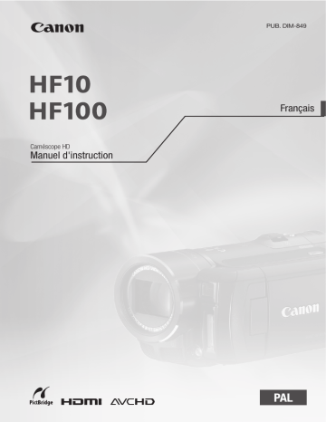 Mode d'emploi | Canon HF100 Manuel utilisateur | Fixfr