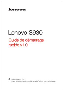 Lenovo S930 Manuel utilisateur