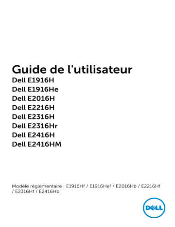 Dell E2016H electronics accessory Manuel utilisateur | Fixfr