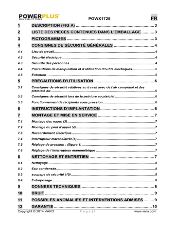 Manuel du propriétaire | Powerplus POWX1725 Manuel utilisateur | Fixfr