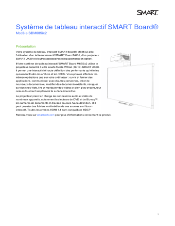 SMART Technologies UX80 (ix2 systems) spécification | Fixfr
