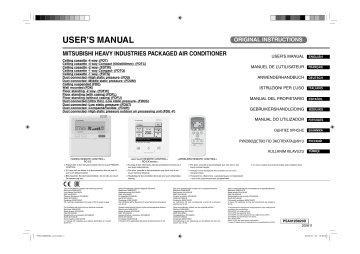 Mitsubishi Heavy Industries FDT, FDU, FDTS, FDTQ, FDTW, FDFU, FDFL, FDFW, FDK, FDU-F Manuel utilisateur | Fixfr