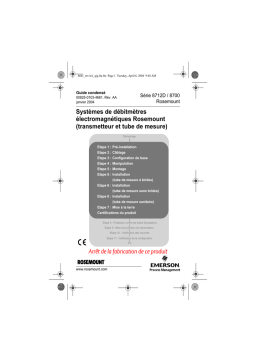 Rosemount Série 8712D / 8700 Systèmes de débitmètres électromagnétiques (transmetteur et tube de mesure) Manuel utilisateur