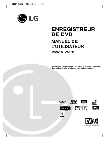 DR175P1 | LG DR175S Manuel du propriétaire | Fixfr