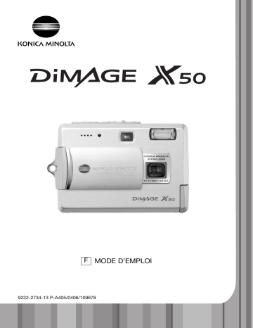 Manuel du propriétaire | Konica Minolta Dimage X50 Manuel utilisateur | Fixfr