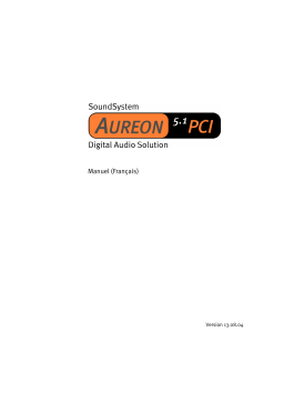 Terratec AUREON 5.1 PCI Manuel utilisateur