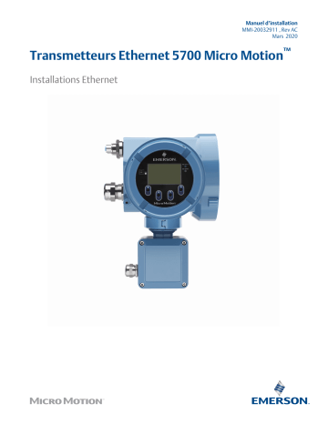 Installation manuel | Micro Motion Transmetteurs Ethernet 5700 Guide d'installation | Fixfr