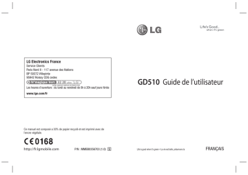 Mode d'emploi | LG Série GD510 Manuel utilisateur | Fixfr