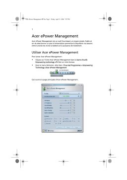 Acer EPOWER MANAGEMENT Manuel utilisateur