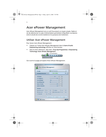 Manuel du propriétaire | Acer EPOWER MANAGEMENT Manuel utilisateur | Fixfr