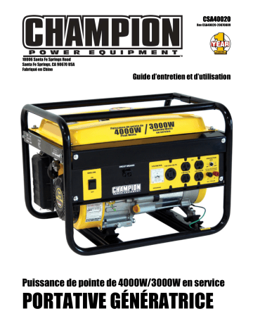 Champion Power Equipment 40020 Manuel utilisateur | Fixfr