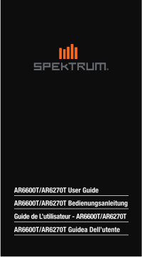 Spektrum AR6270T 6CH Carbon Fuse Integrated Telemetry RX Manuel utilisateur