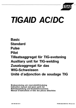 ESAB TIGAID AC/DC Manuel utilisateur