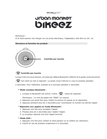 Manuel du propriétaire | Urban Monkey by EasyPix Bikeez Manuel utilisateur | Fixfr
