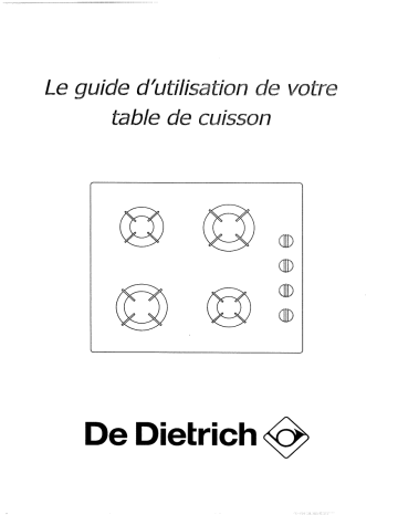 Manuel du propriétaire | De Dietrich DTG101XE1 Manuel utilisateur | Fixfr