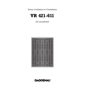 Manuel du propriétaire | Gaggenau VR421611 Manuel utilisateur | Fixfr