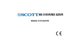 SCOTT MX 918VR Manuel utilisateur
